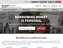Tablet Screenshot of lendmarkfinancial.com